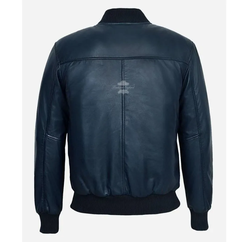 70's Classic Men's Leather Bomber Jacket