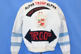 80s World of Troop Alpha Fraternity Hip Hop Leather Jacket Large