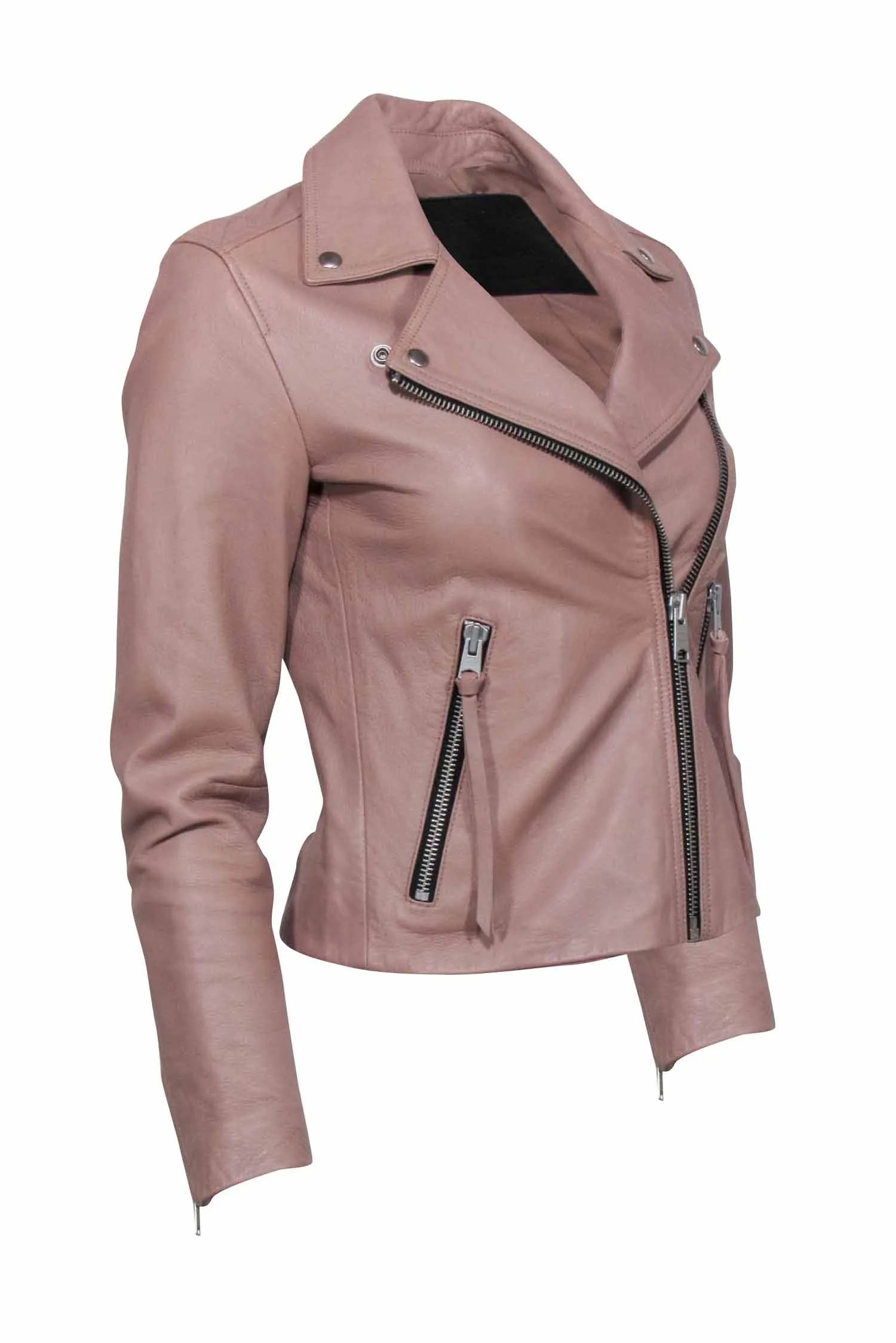 All Saints - Blush Leather Moto Jacket Sz 4