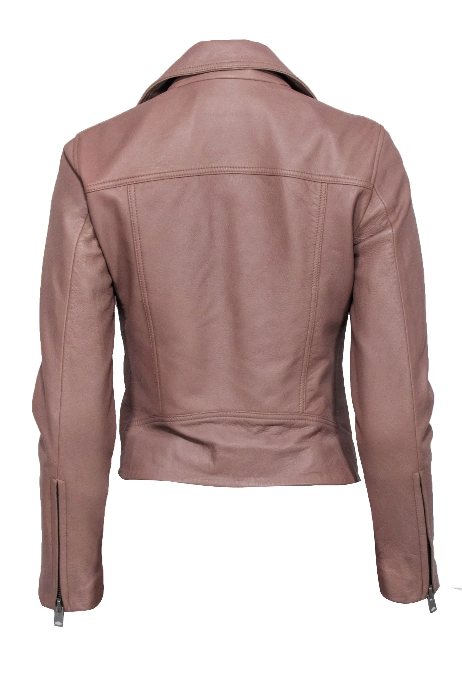 All Saints - Blush Leather Moto Jacket Sz 4