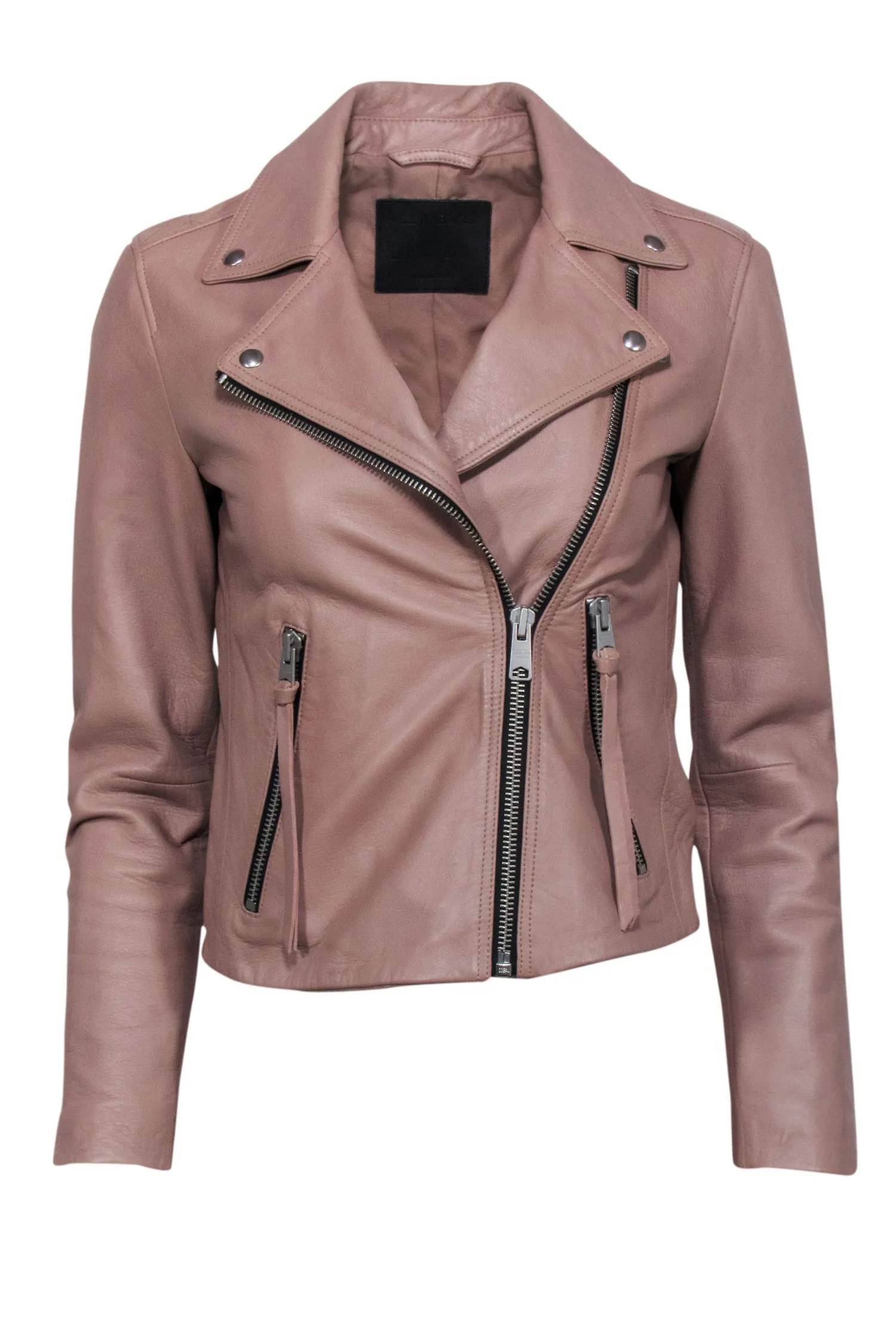 All Saints - Blush Leather Moto Jacket Sz 4