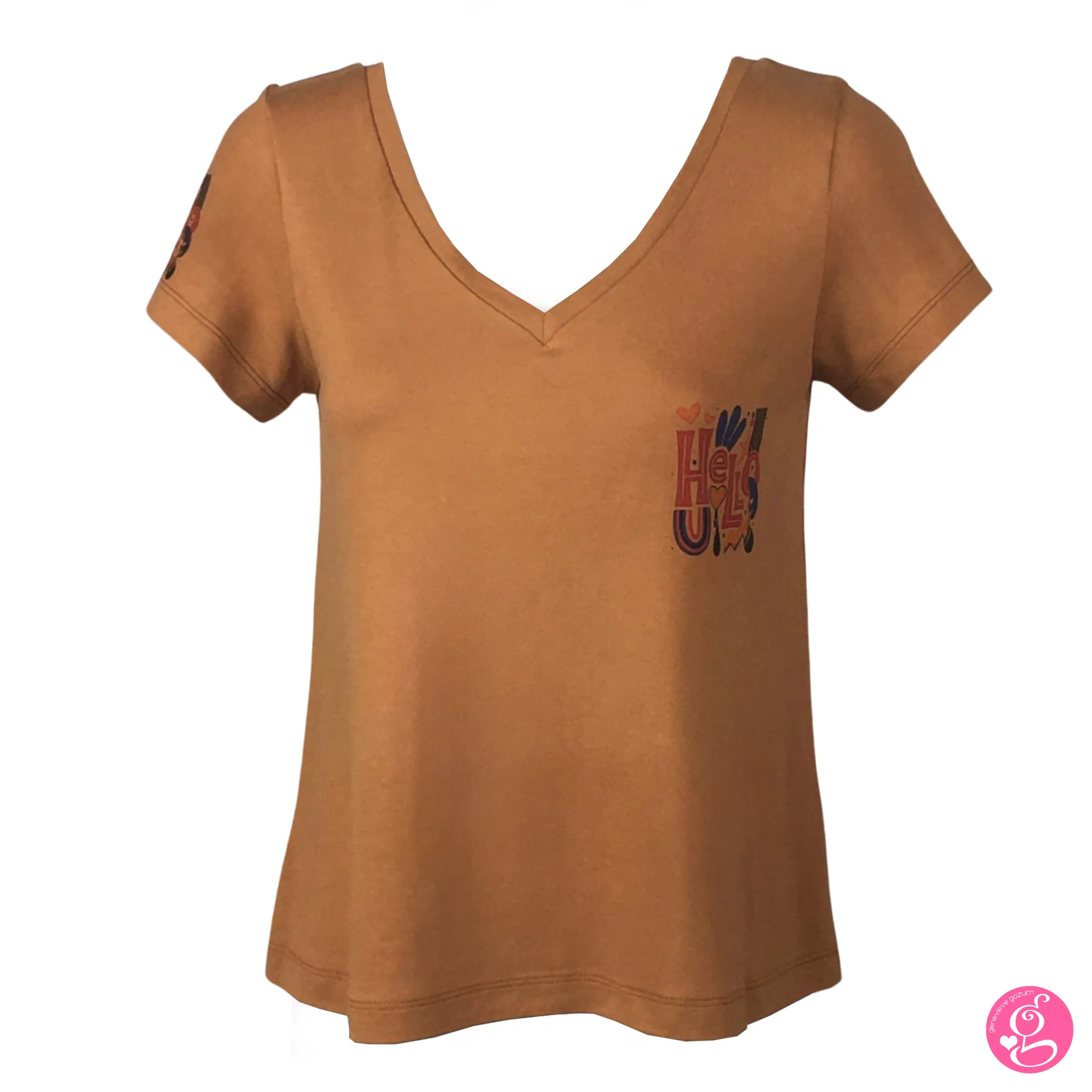 Arts On Tee V Neck Easy Blouse