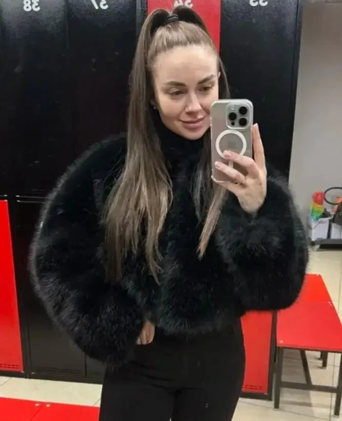 Autumn Winter Chic Fashion Gradient Fluffy Faux Fur Coat - Women High Street Luxury Faux Fox Fur Jacket Female Overcoats