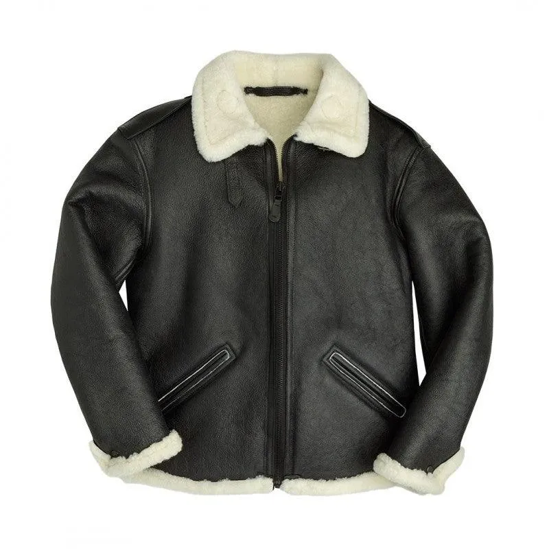 B6 Black Sherpa Bomber Jacket