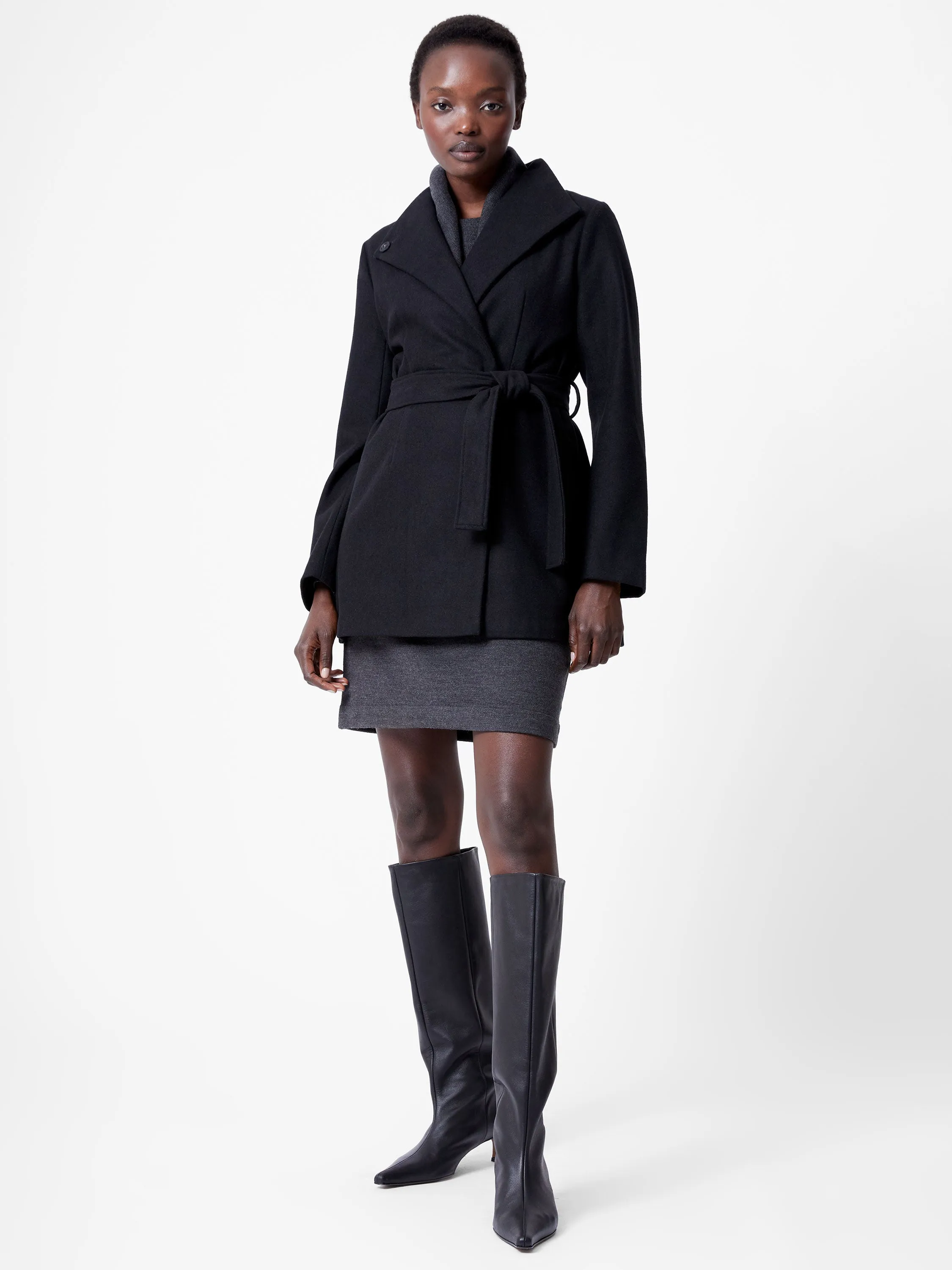 Belted Wrap Mid-Length Coat