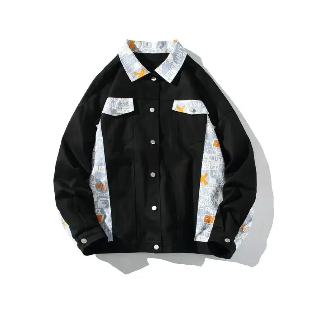 BF Style Letter Splicing Lapel Jacket