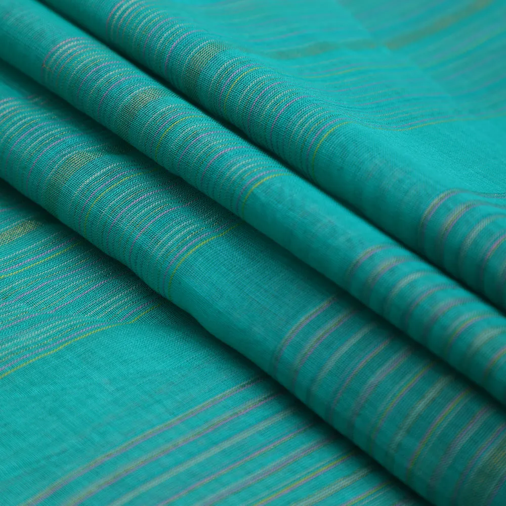 Blue Color Handwoven Maheshwari Silk Fabric