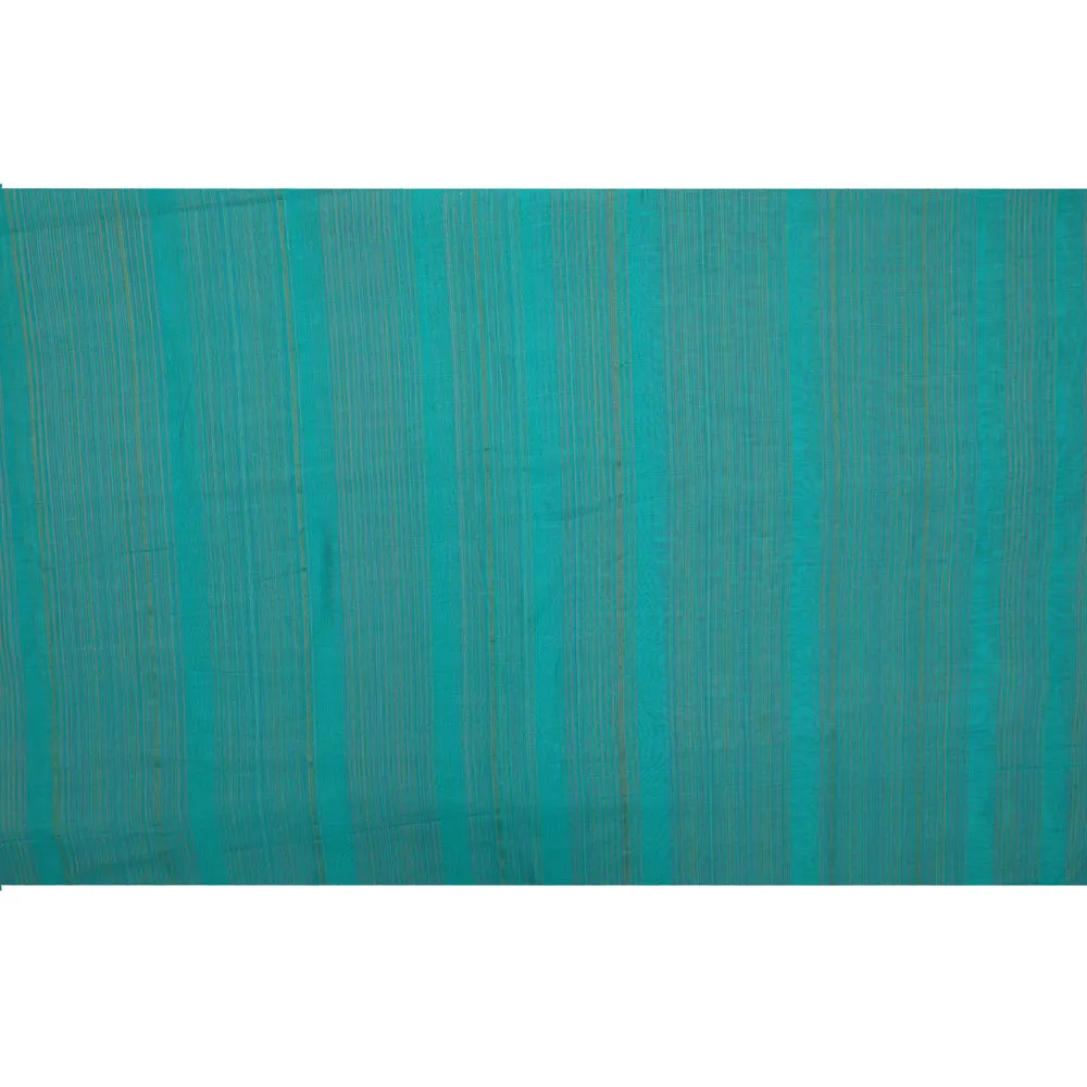 Blue Color Handwoven Maheshwari Silk Fabric