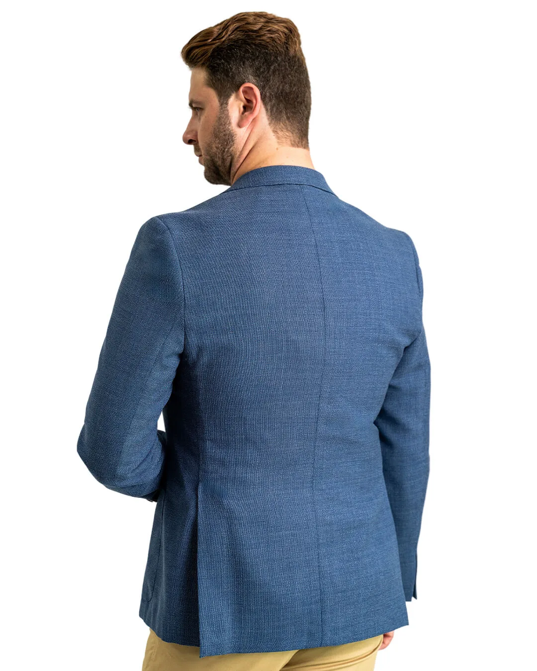 Blue Reda Super 110s Basketweave Jacket