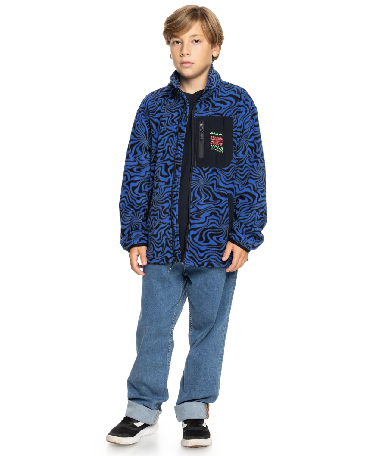 Boys Ice Fields Full Zip Fleece Jacket in Nebulas Blue