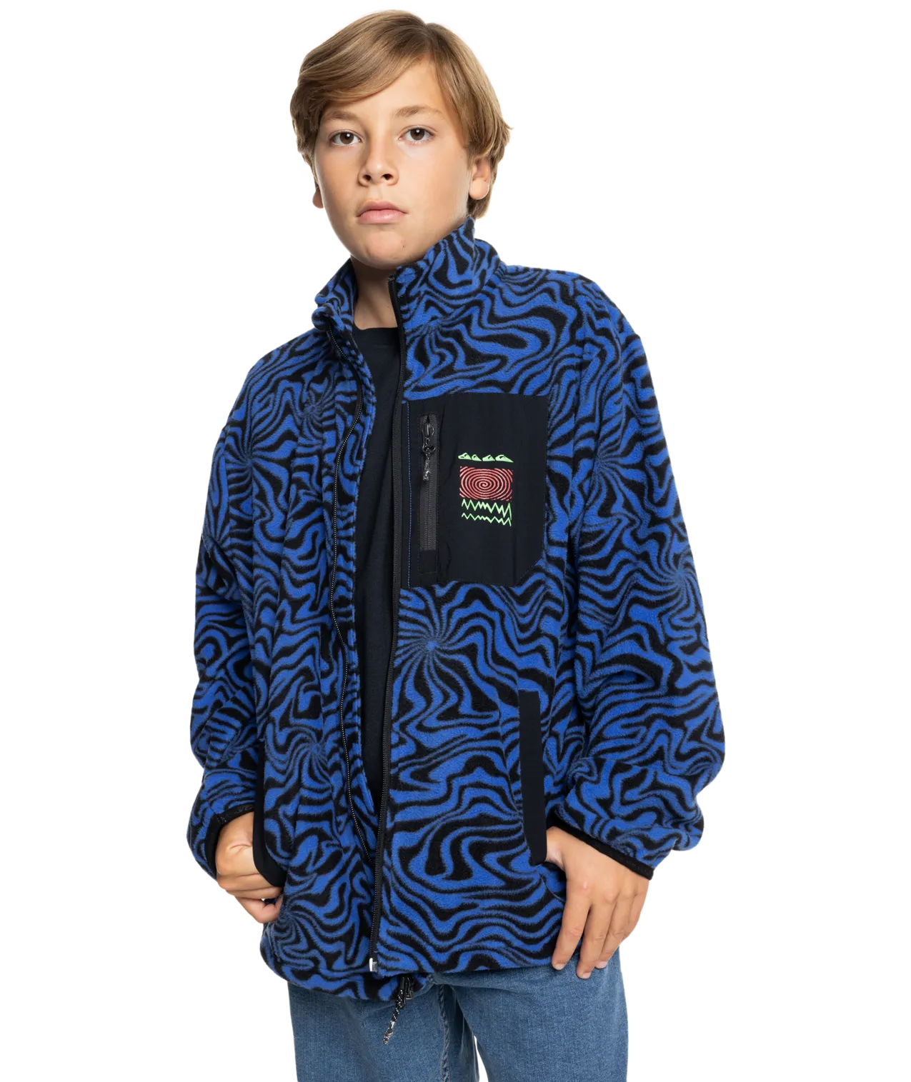 Boys Ice Fields Full Zip Fleece Jacket in Nebulas Blue