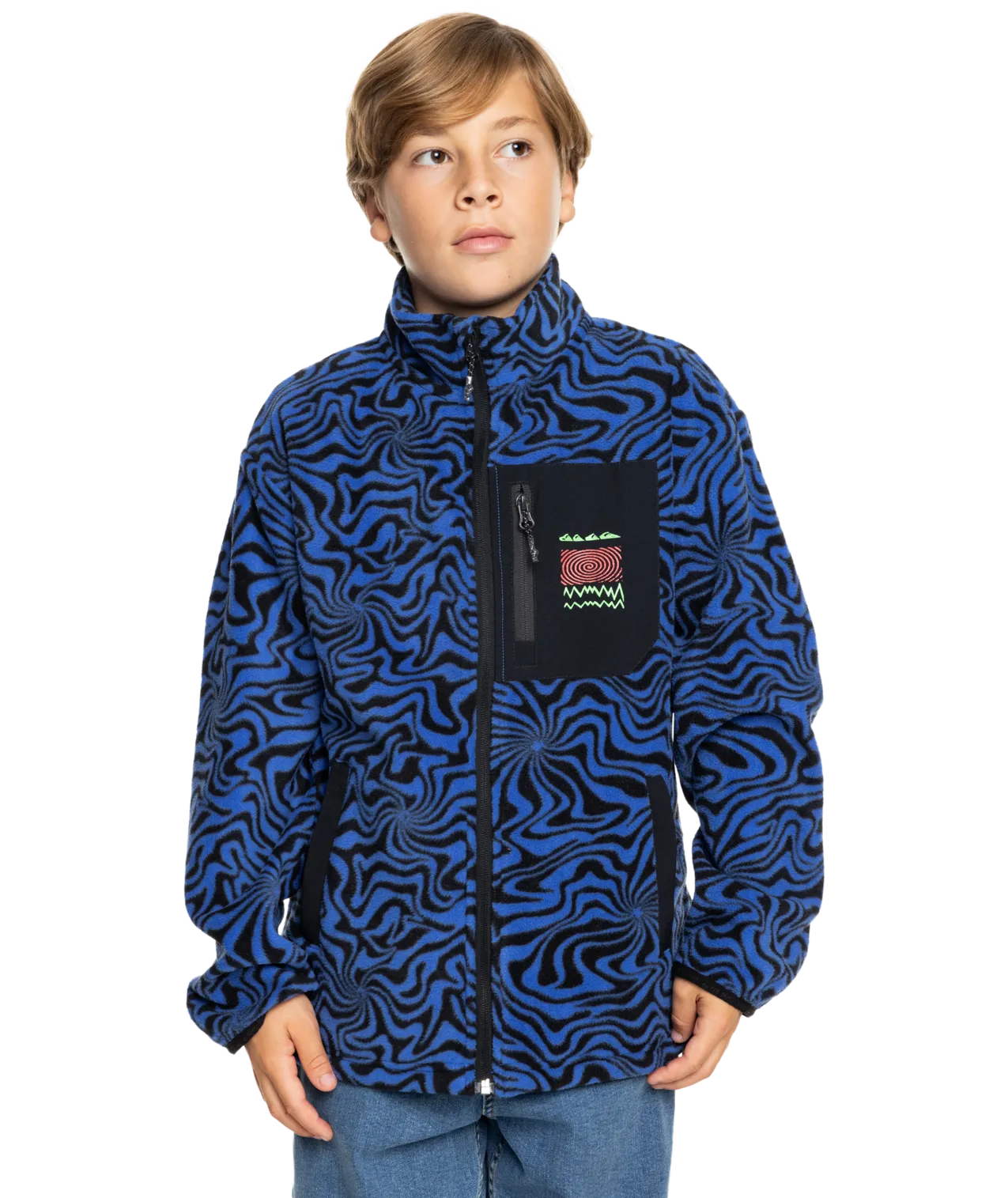 Boys Ice Fields Full Zip Fleece Jacket in Nebulas Blue