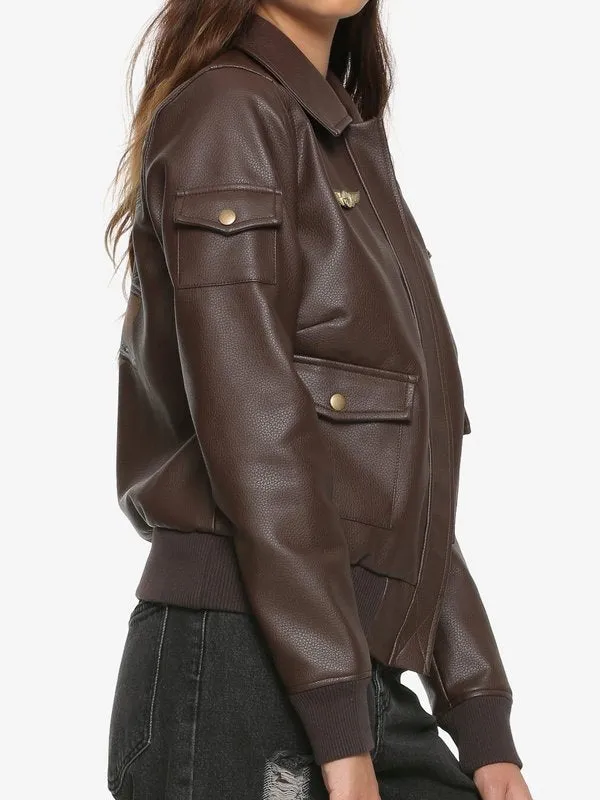 BRIE LARSON CAPTAIN MARVEL FLIGHT BOMBER LEATHER JACKET