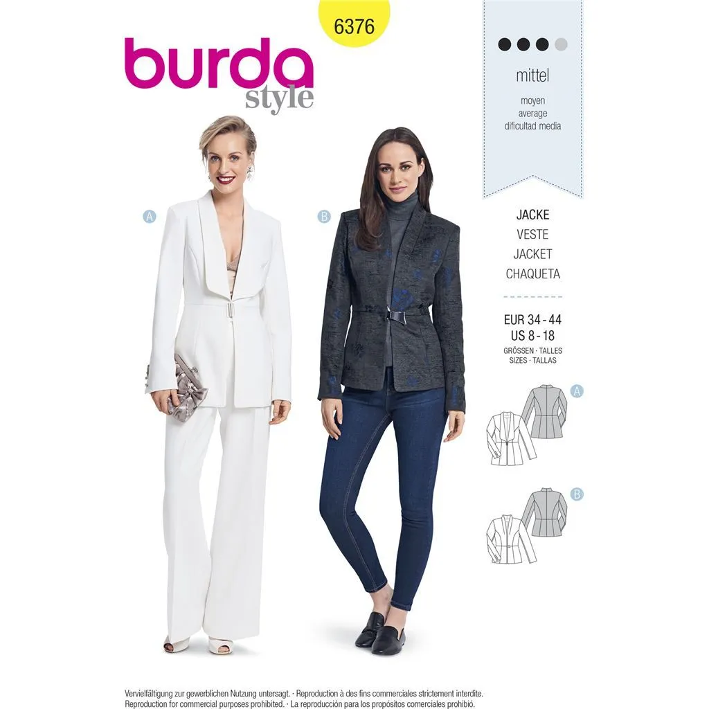 Burda Style Pattern B6376 Women's Blazers