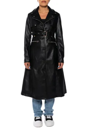 BUTTERCUP BLACK MOTO TRENCH JACKET