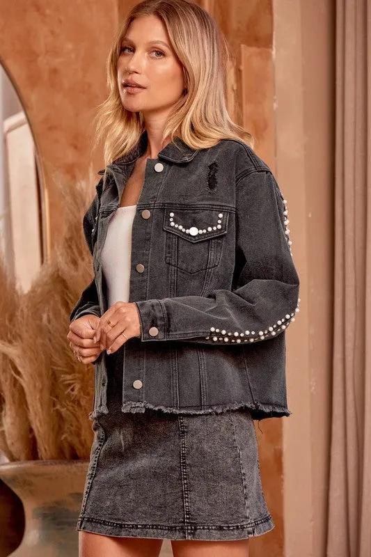 Charcoal Pearl Denim Jacket