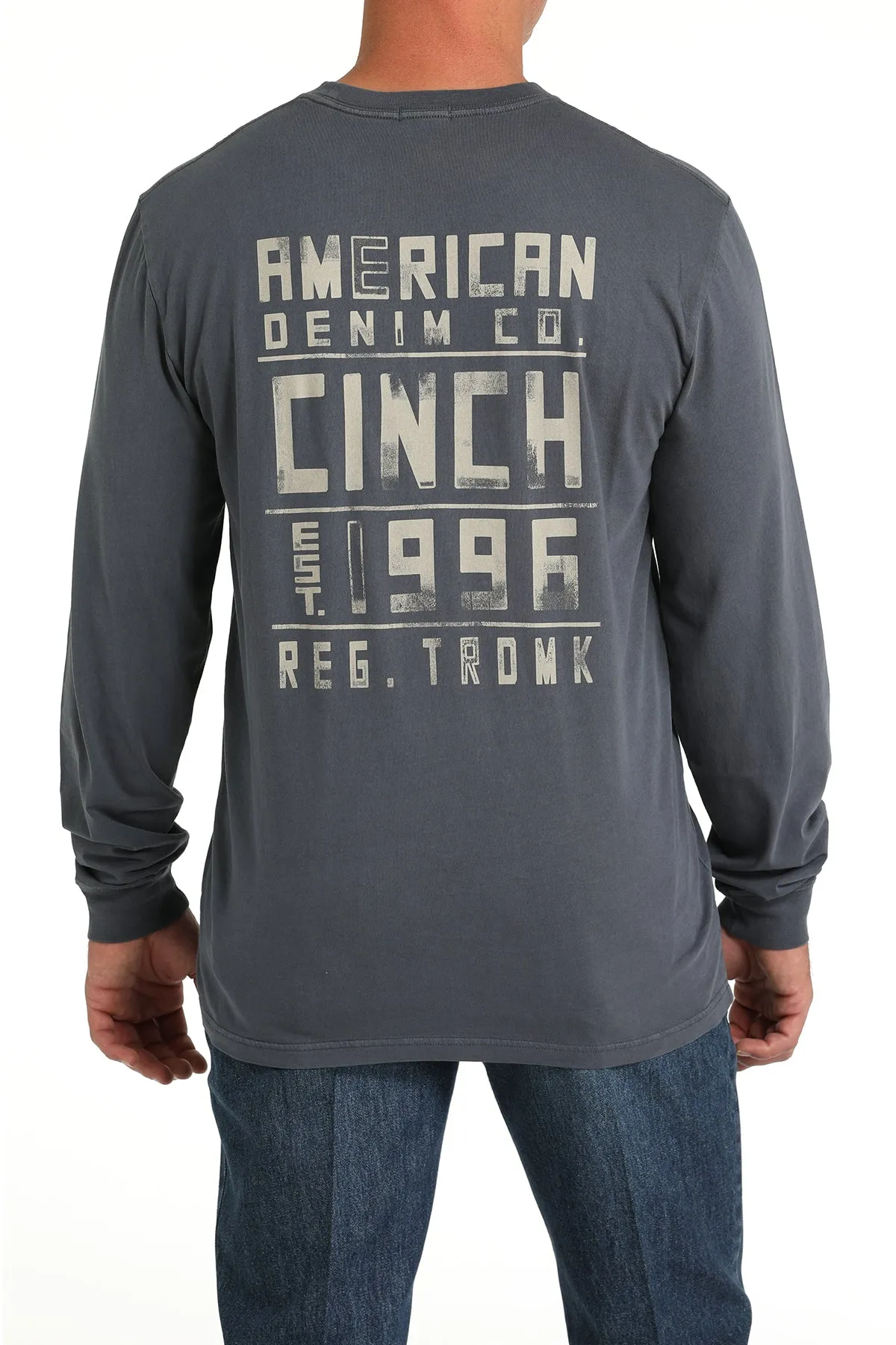 Cinch Men's American Denim Co. Long Sleeve T-Shirt in Blue