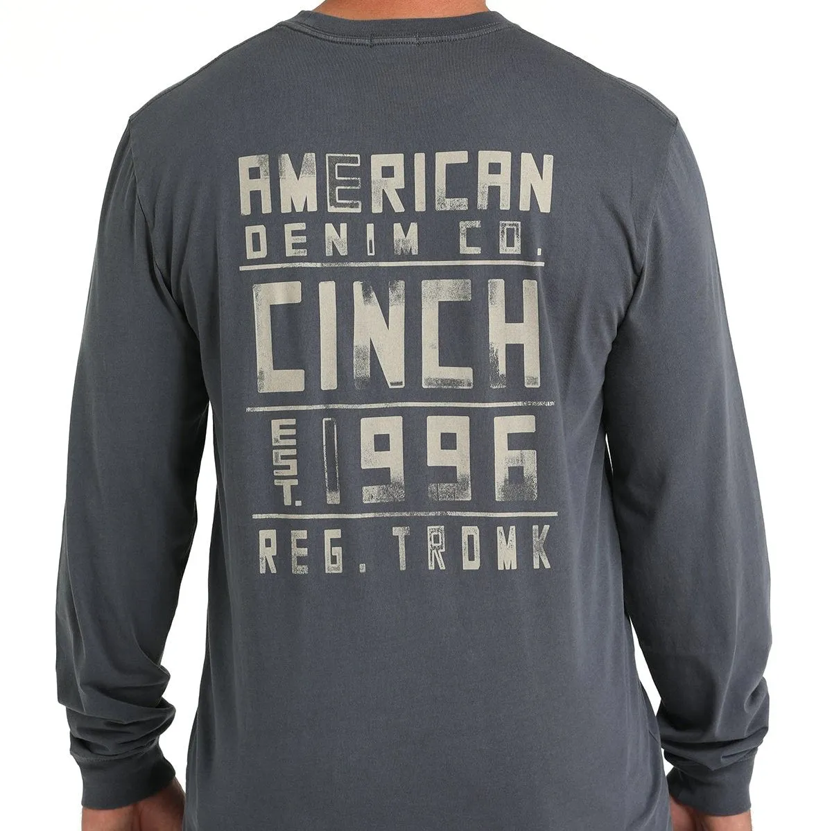 Cinch Men's American Denim Co. Long Sleeve T-Shirt in Blue