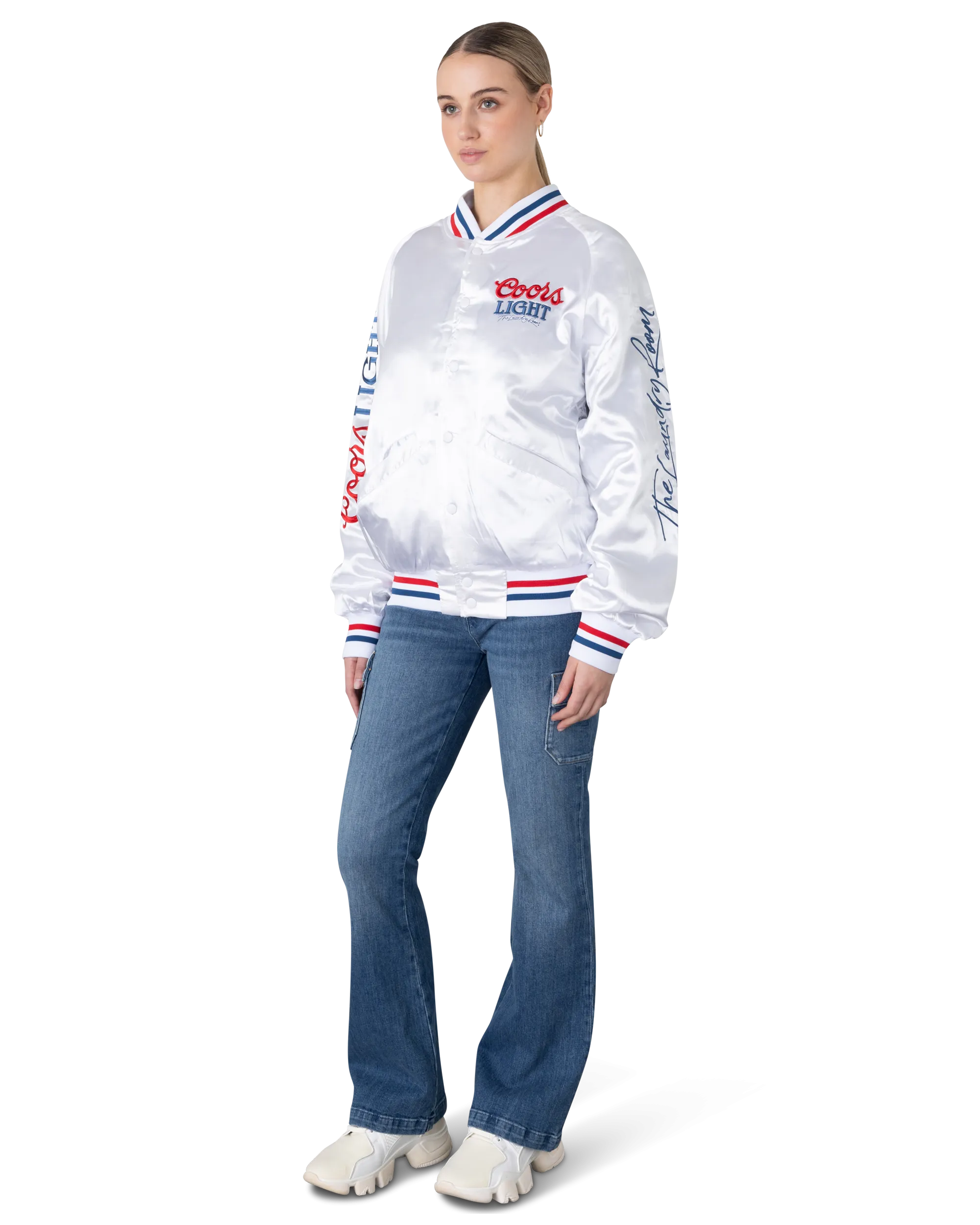 Coors Light 1980 Satin Stadium Bomber Jacket