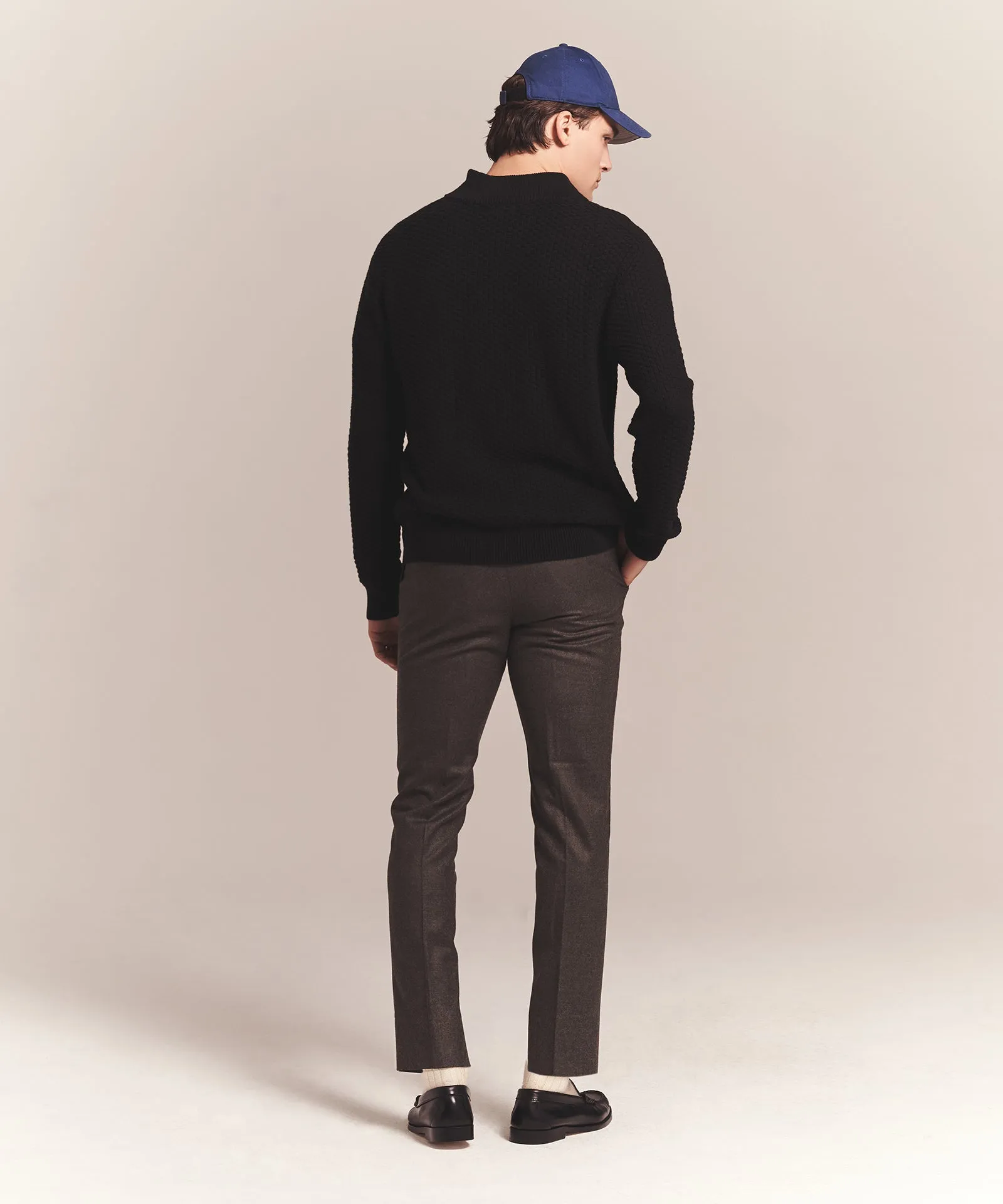 Cotton Cashmere Textured Quarter Zip