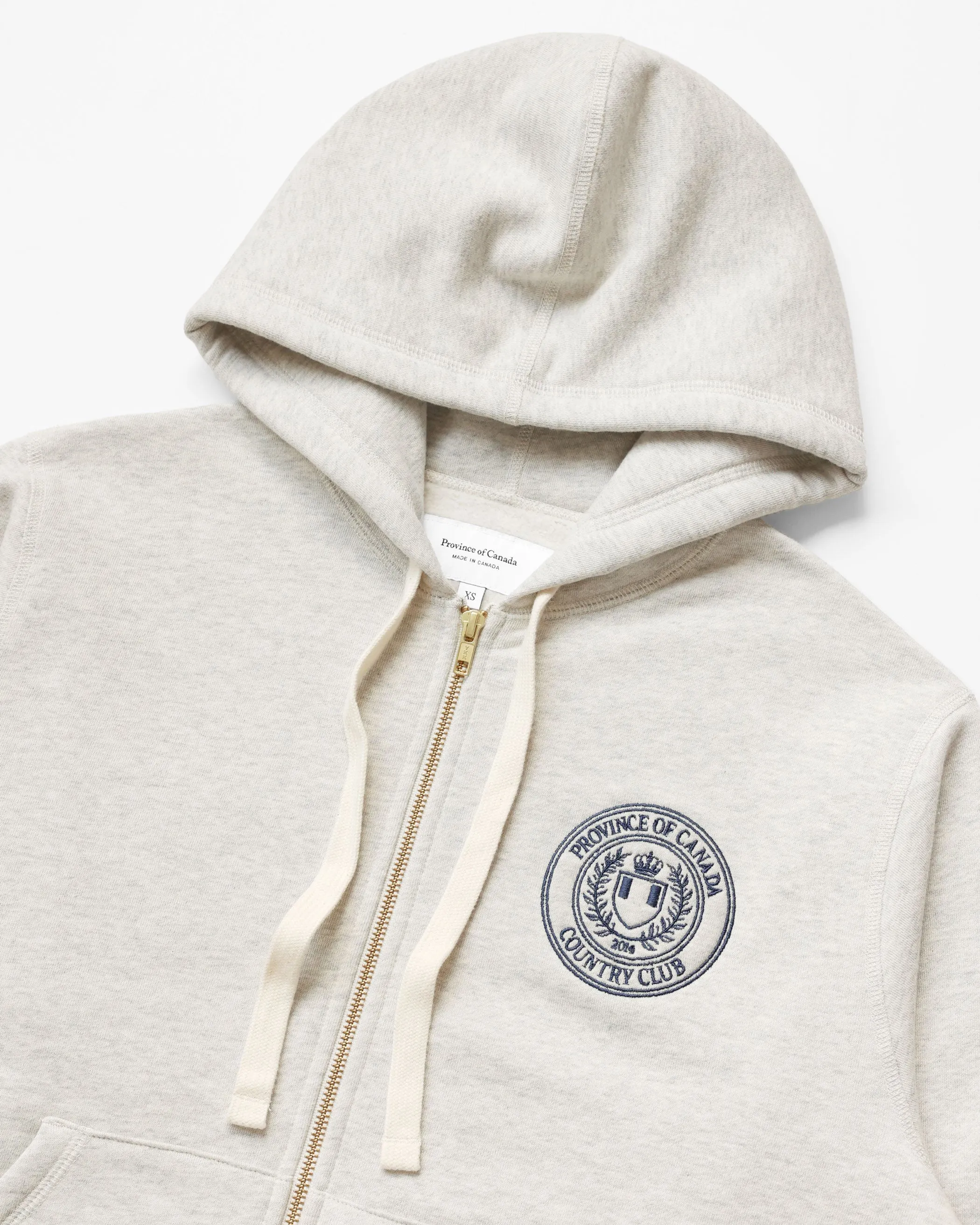 Country Club Fleece Zip Hoodie Eggshell - Unisex