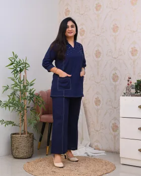 Denim Cotton Trendy Coord Set