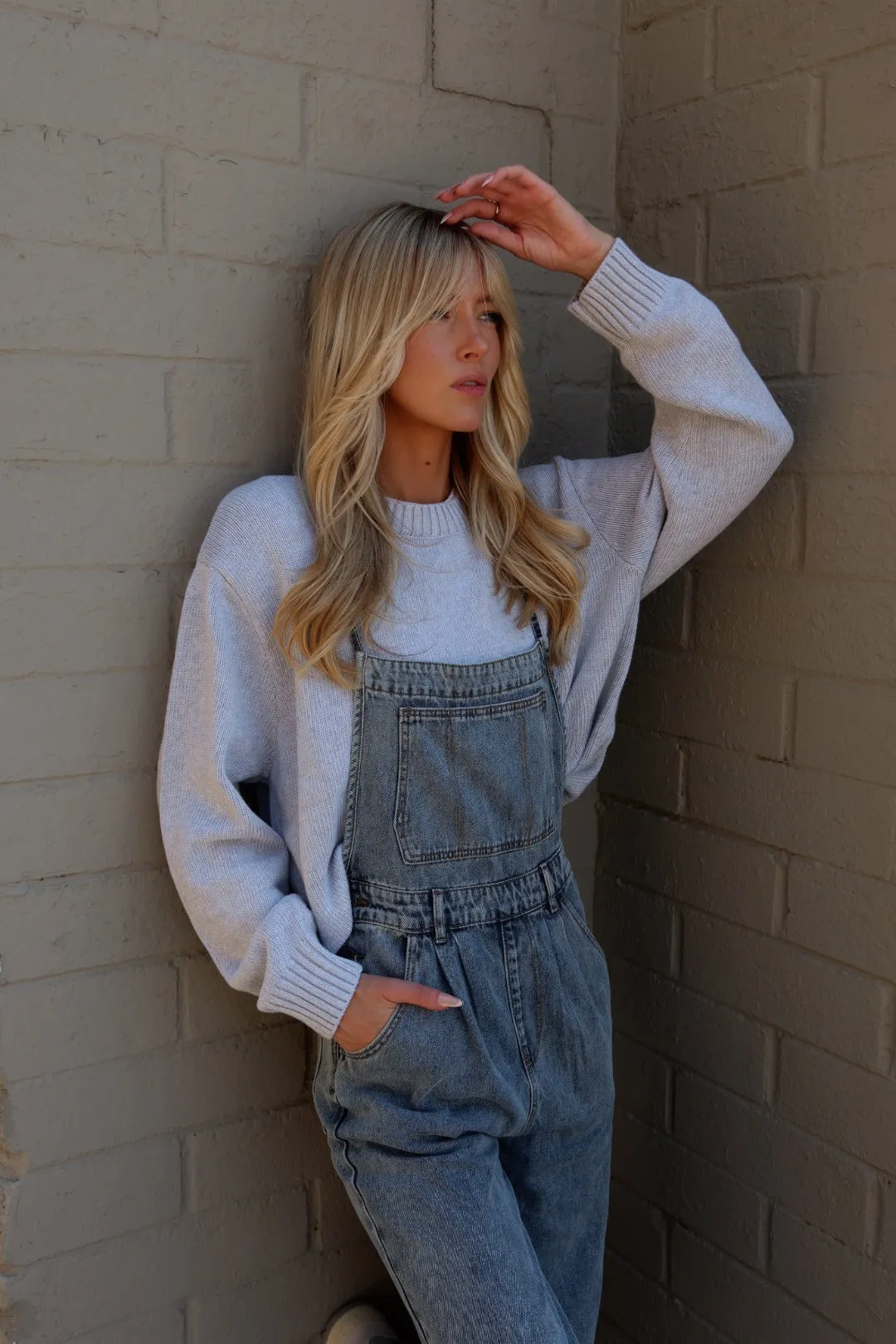 Denim Halter Tie Overalls