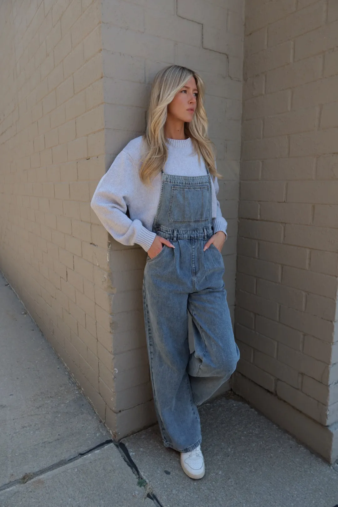 Denim Halter Tie Overalls