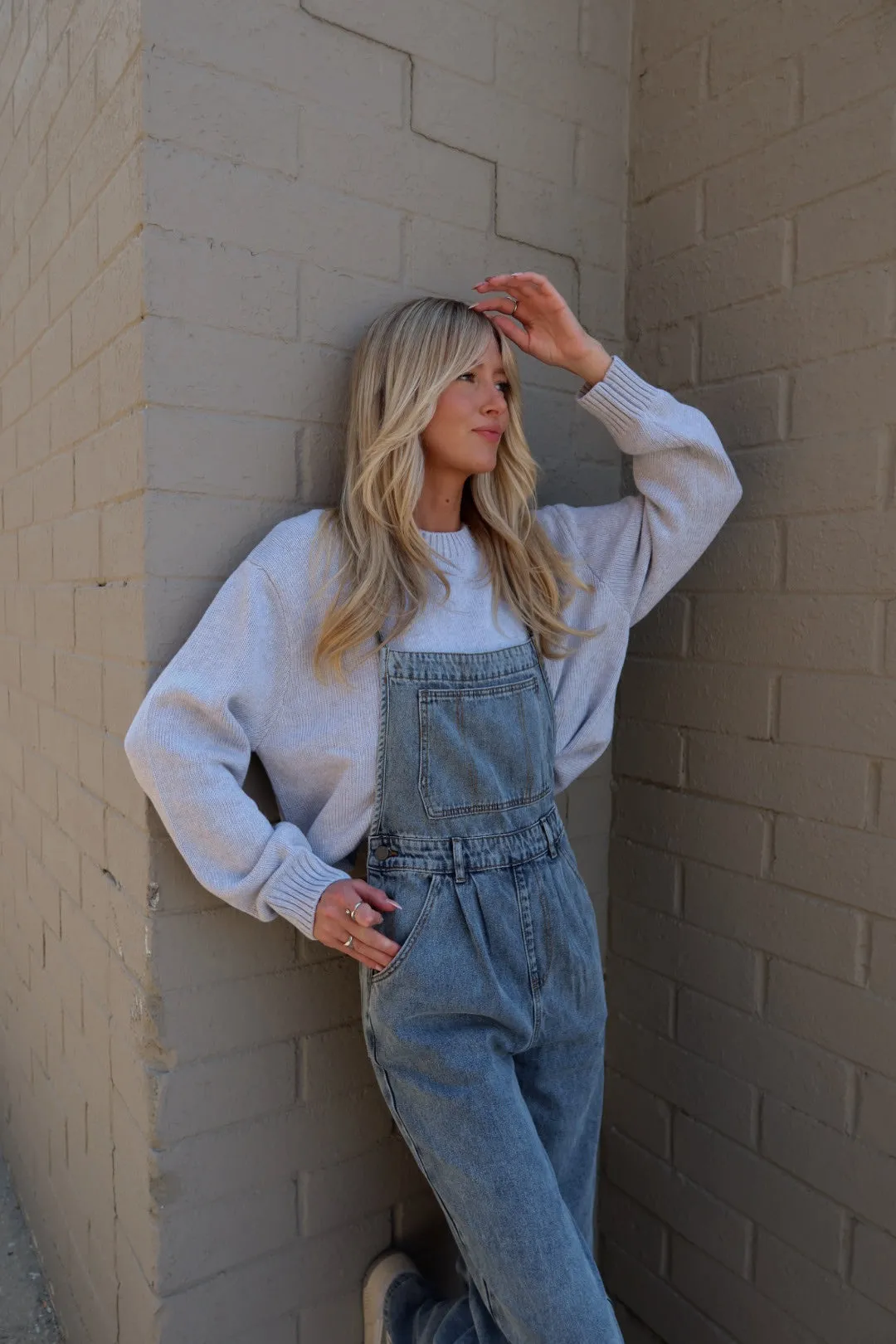 Denim Halter Tie Overalls