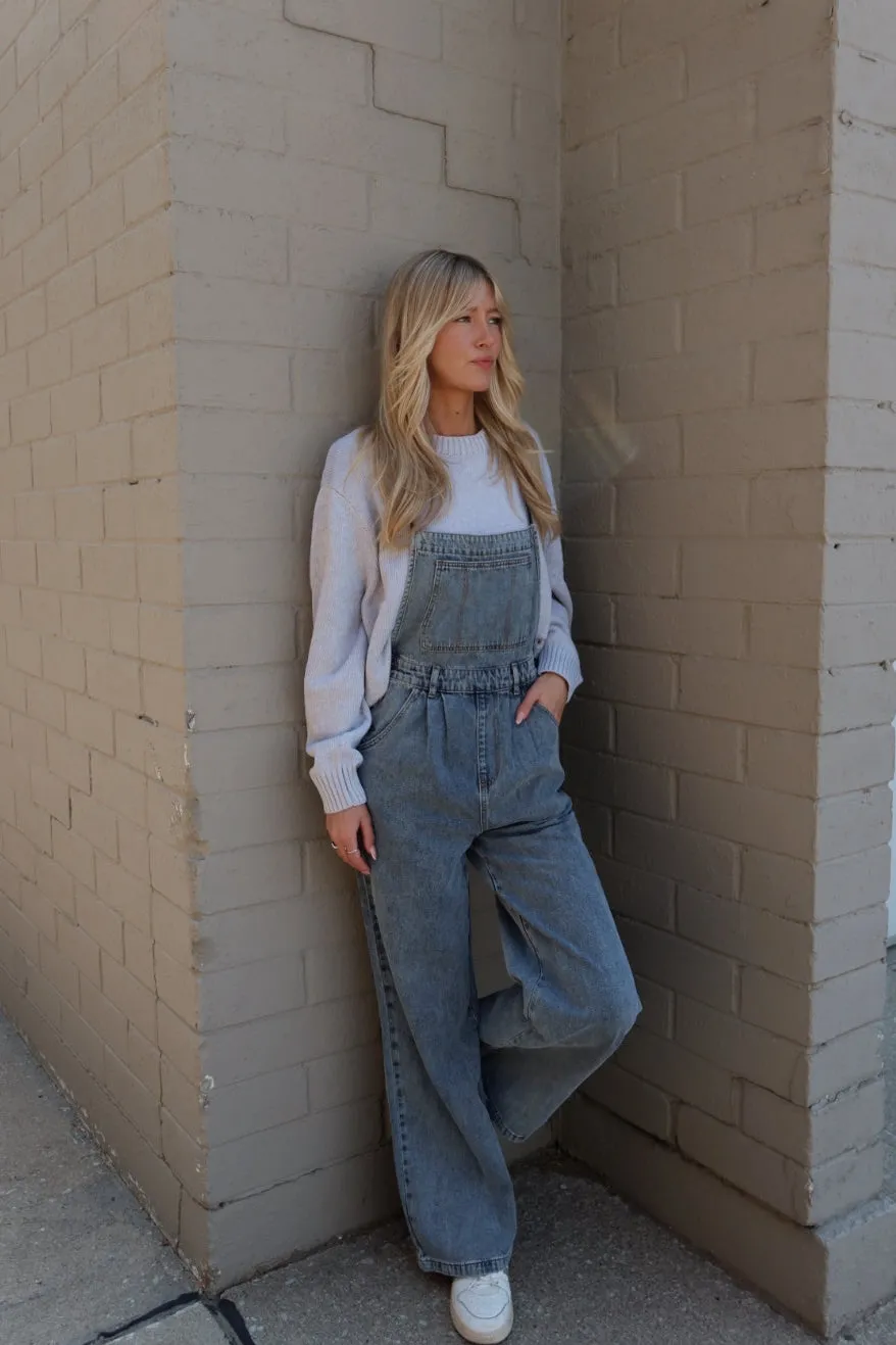 Denim Halter Tie Overalls