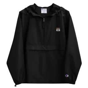 Embroidered Champion Packable Jacket Black