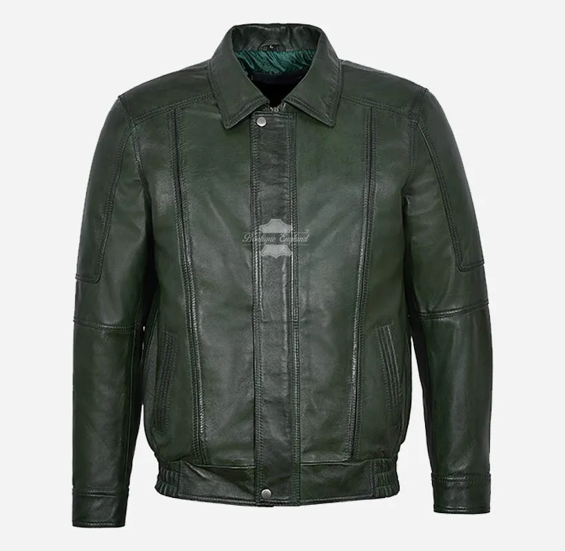 ESSEX Men's Leather Blouson Jacket Classic Soft Leather Jacket