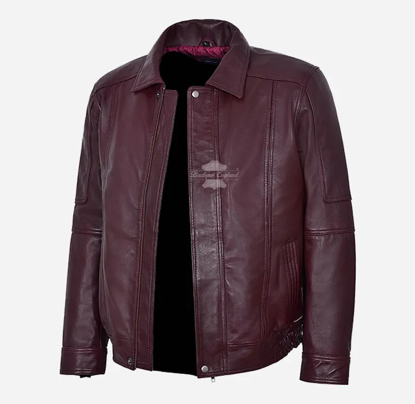 ESSEX Men's Leather Blouson Jacket Classic Soft Leather Jacket