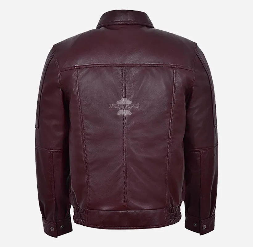 ESSEX Men's Leather Blouson Jacket Classic Soft Leather Jacket