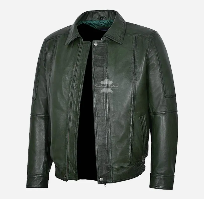 ESSEX Men's Leather Blouson Jacket Classic Soft Leather Jacket