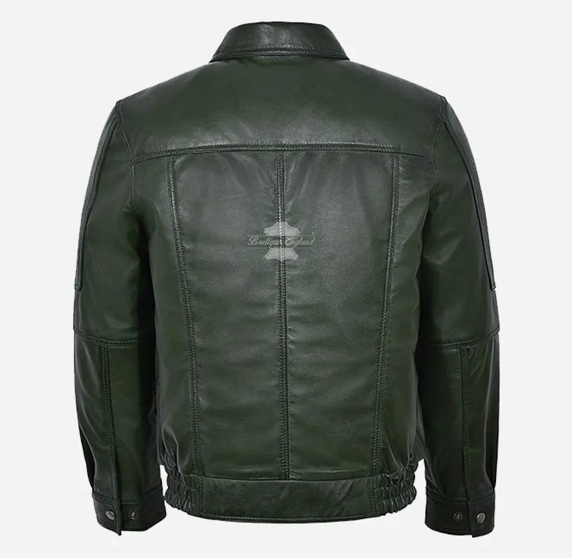 ESSEX Men's Leather Blouson Jacket Classic Soft Leather Jacket