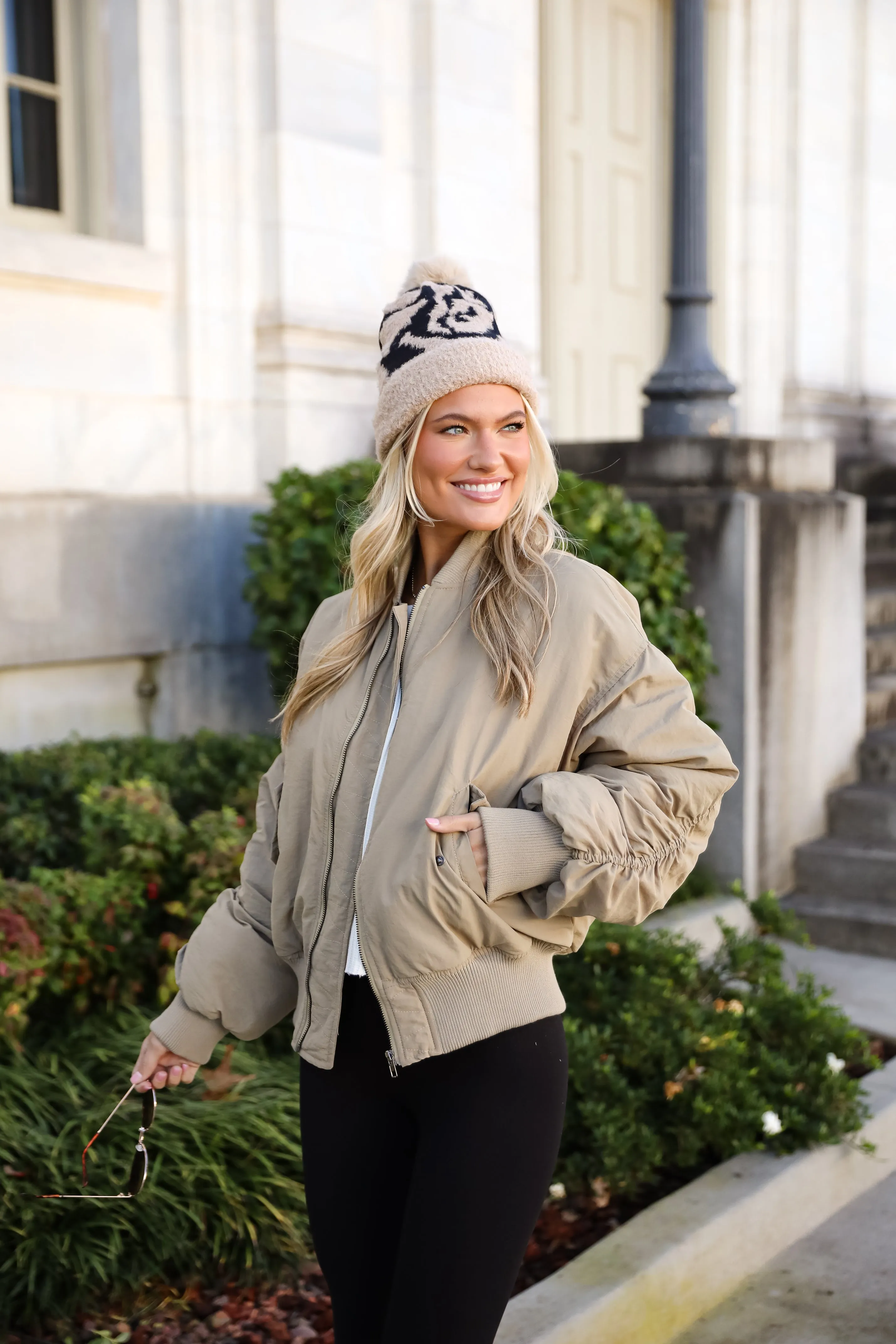 FINAL SALE - Coziest Forecast Light Olive Bomber Jacket