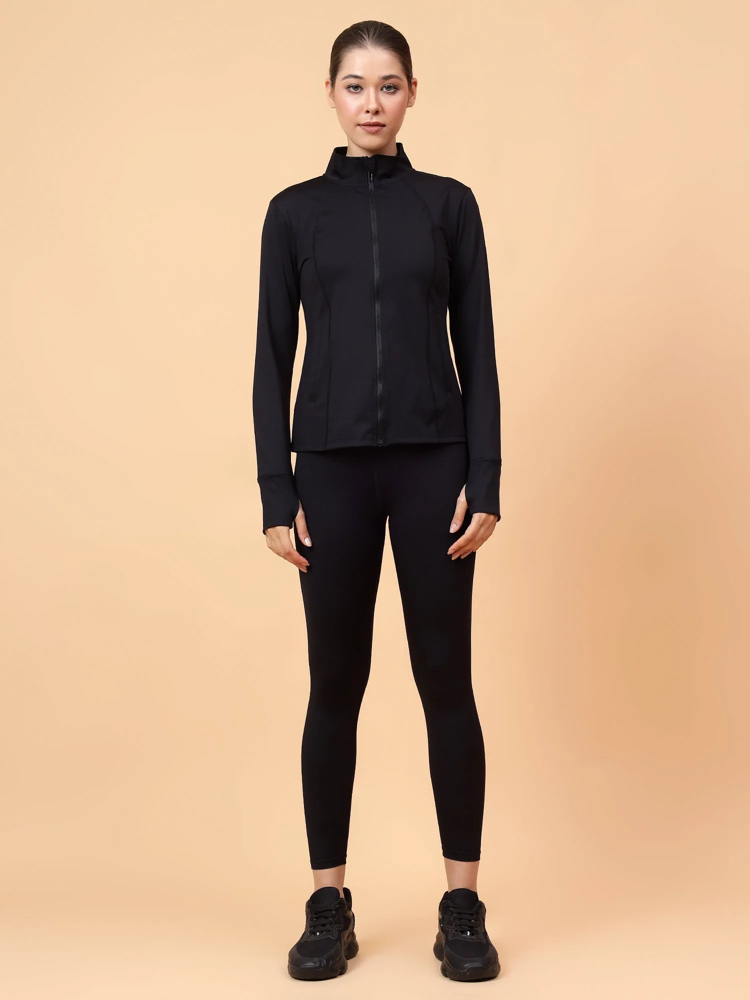 Fitkin Women Black Fit Move Run Jacket