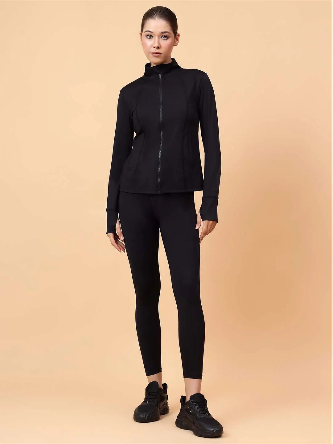 Fitkin Women Black Fit Move Run Jacket