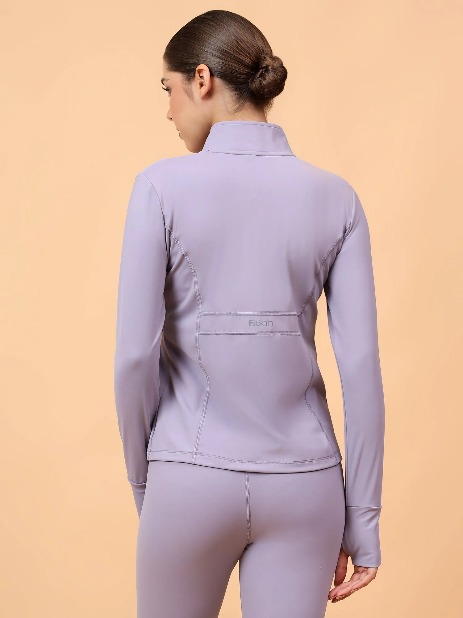 Fitkin Women Lavender Grey Fit Move Run Jacket