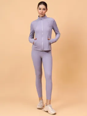 Fitkin Women Lavender Grey Fit Move Run Jacket