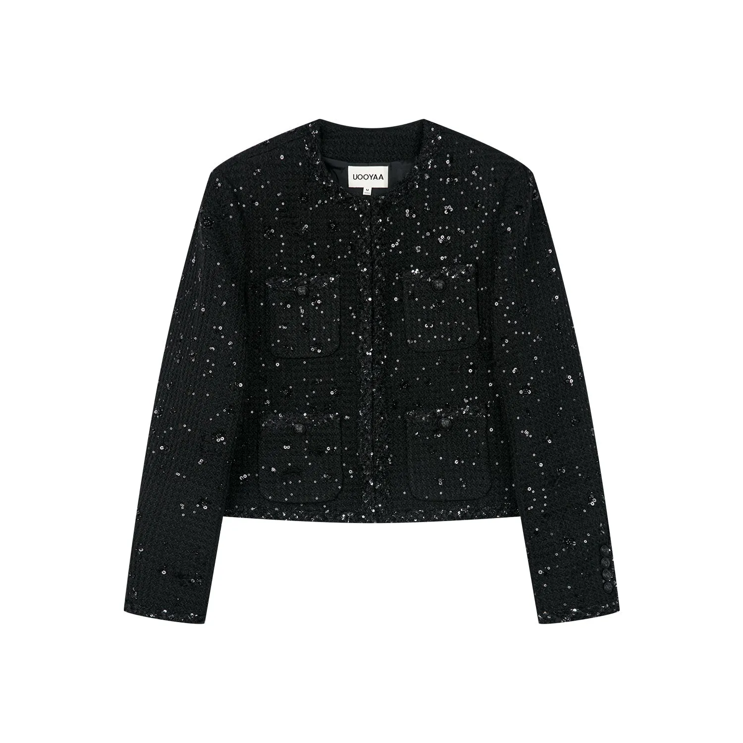 Floral sequin boxy-fit jacket