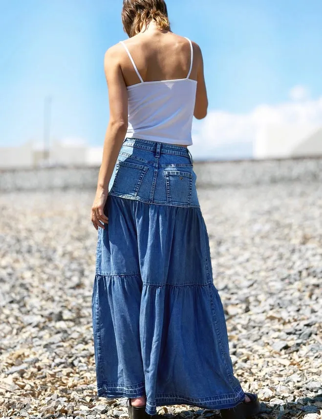 Fun Demin Maxi Skirt