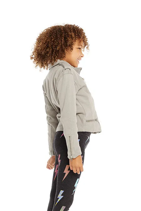 Girls Grey Moto Jacket