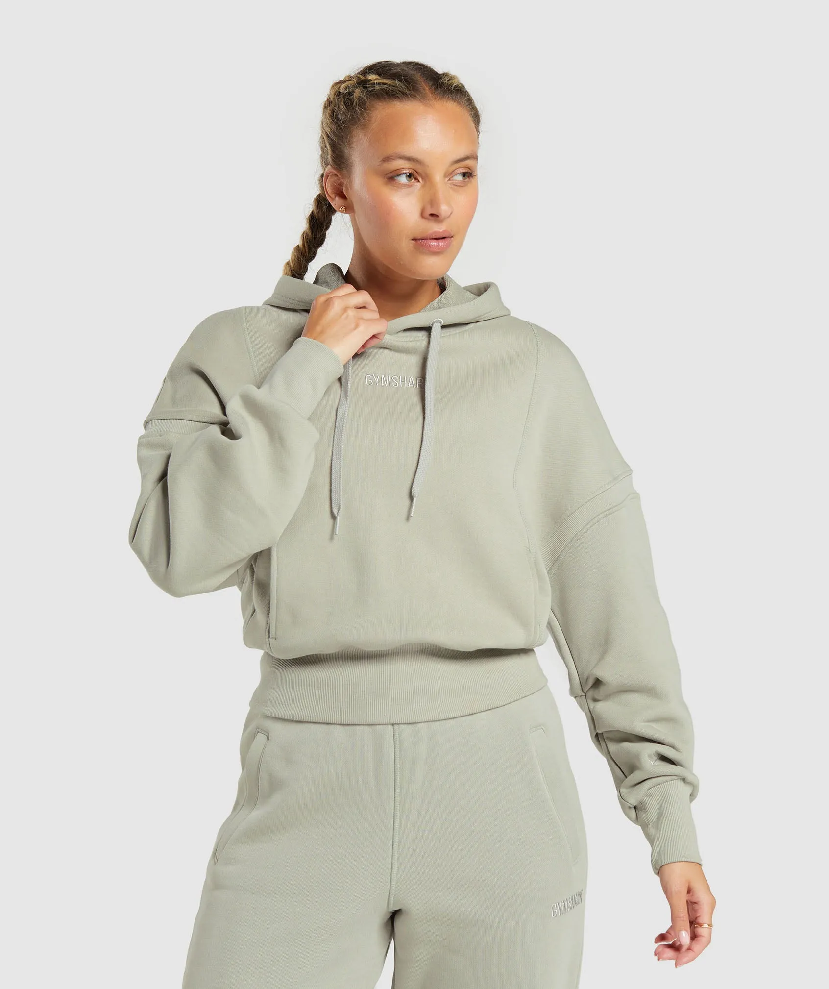 Gymshark Heavyweight Loopback Sweat Hoodie - Stone Grey