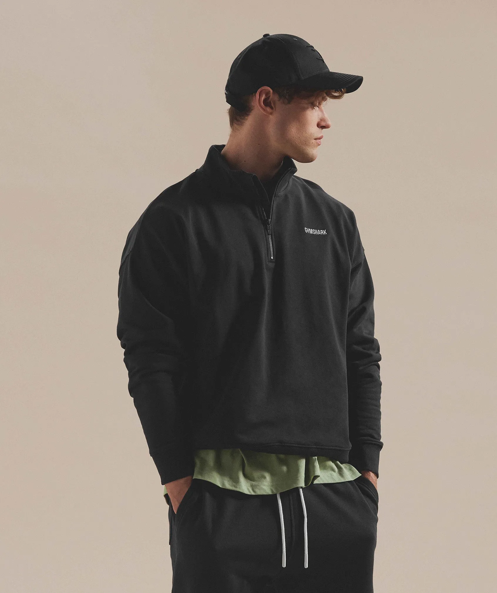 Gymshark Rest Day Sweats 1/4 Zip - Black