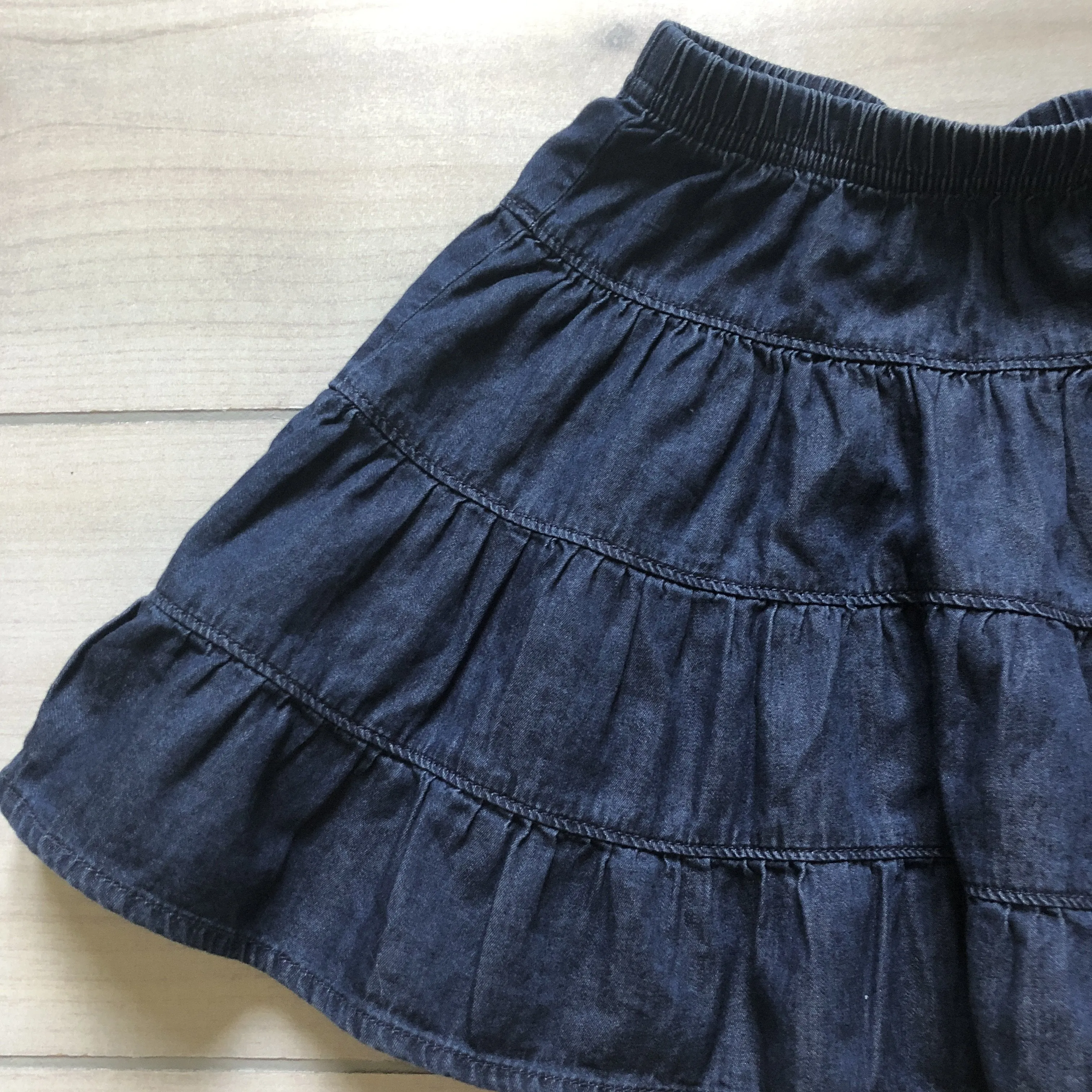 Hanna Andersson Denim Ruffle Skirt