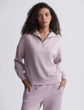 Hawley Half-Zip Sweat - Mauve Marl