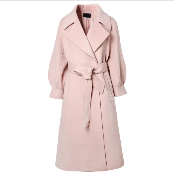 Hepburn Style Female Double-faced Cashmere Coat