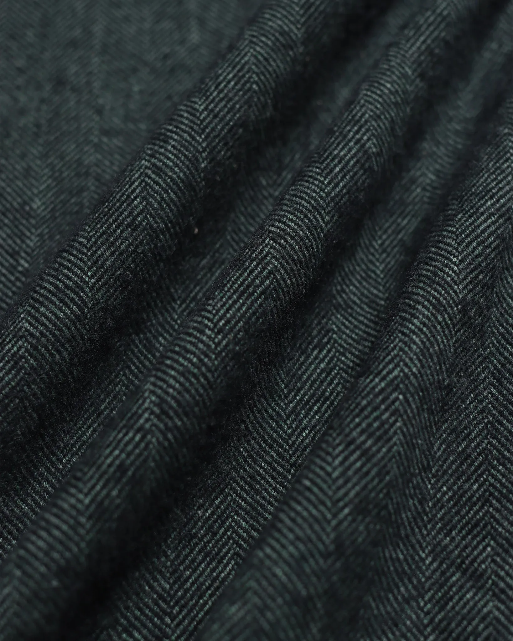 Hiro Shirt - Forest Green Herringbone